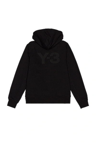 Shop Y-3 Back Logo Full Zip Hoodie In Black