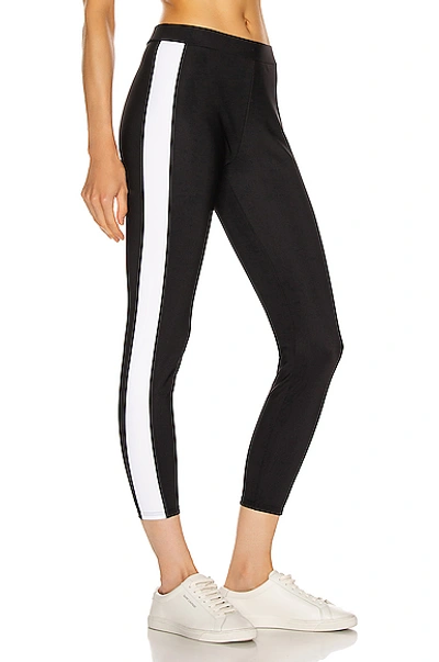 Shop Moncler Logo Legging In Black & White