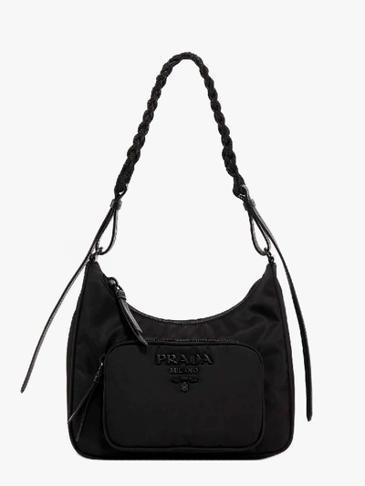 Shop Prada Shulder Bag In Black