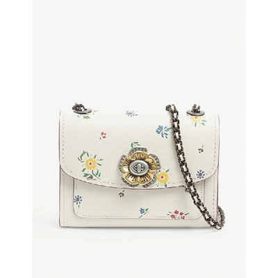 Shop Coach Parker Floral-print Mini Leather Shoulder Bag