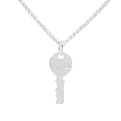 Shop Hatton Labs Key Pendant & Chain In Silver