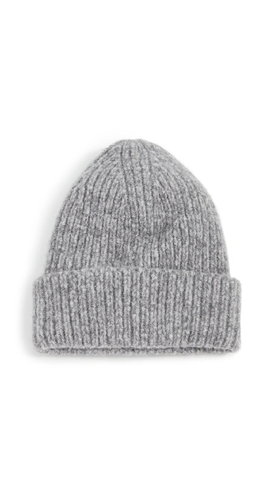 Shop Acne Studios Kabelo Beanie Hat In Medium Grey Melange