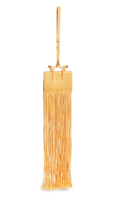 Shop Strathberry Miniature Fringe Tote In Blossom Yellow