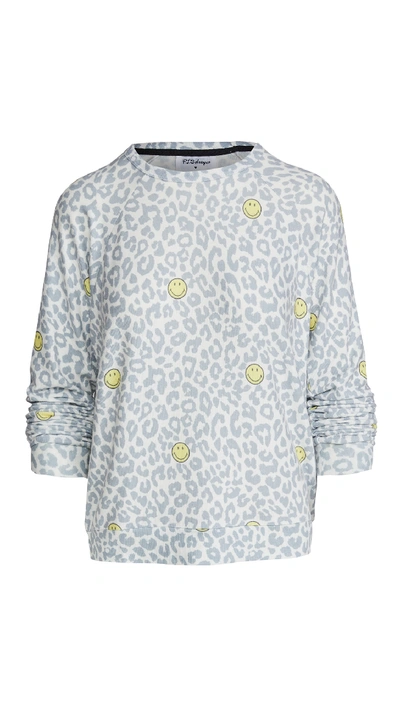 Shop Pj Salvage Smiley Leopard Pullover In Ivory