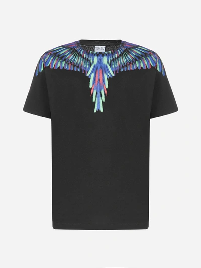 Shop Marcelo Burlon County Of Milan Chalk Wings Cotton T-shirt