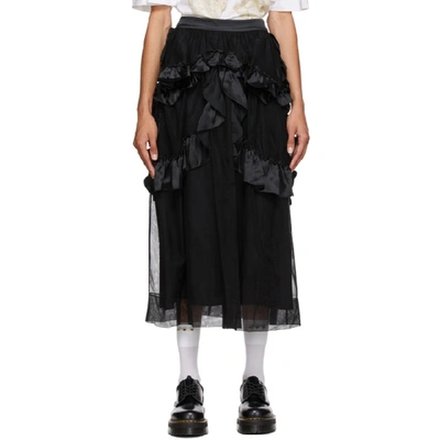 Shop Simone Rocha Black Tulle Skeleton Skirt