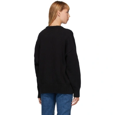 Shop Ami Alexandre Mattiussi Black Ami De Coeur Crewneck Sweater In 001 Black