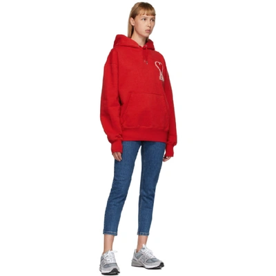 Shop Ami Alexandre Mattiussi Red Ami De Coeur Hoodie In 600 Red