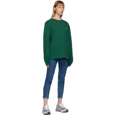 Shop Ami Alexandre Mattiussi Green Ami De Coeur Long Sleeve T-shirt In 300 Green