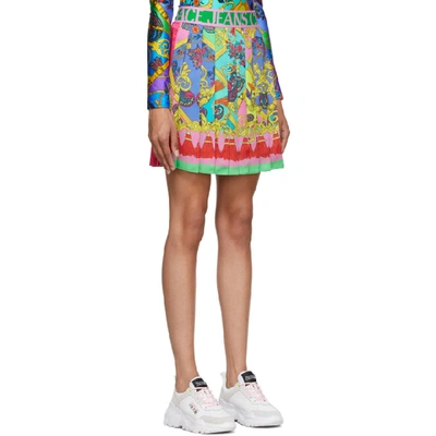 Shop Versace Jeans Couture Multicolor Paisley Fantasy Miniskirt In E445 Pink