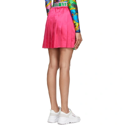 Shop Versace Jeans Couture Multicolor Paisley Fantasy Miniskirt In E445 Pink