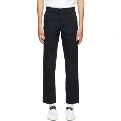 Shop Norse Projects Navy Slim Aros Trousers In Dark Navy