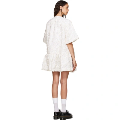 Shop Simone Rocha White Asymmetric Waist Dress In Ivory