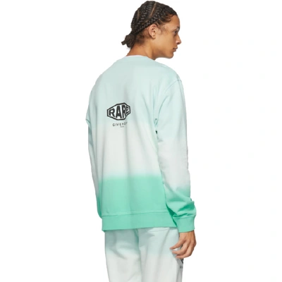 Shop Givenchy Green Faded Effect 'studio Homme' Sweatshirt In Mint Green