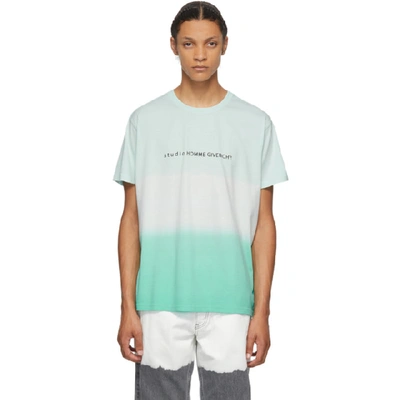 Shop Givenchy Green Faded Effect Studio Homme T-shirt In 326-mint Gr