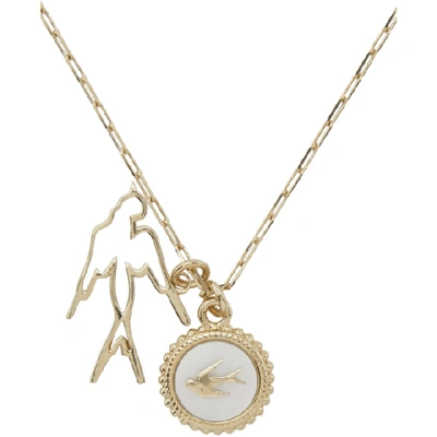 Shop Mcq By Alexander Mcqueen Gold Mcq Swallow Charm Necklace In 7050 Gold