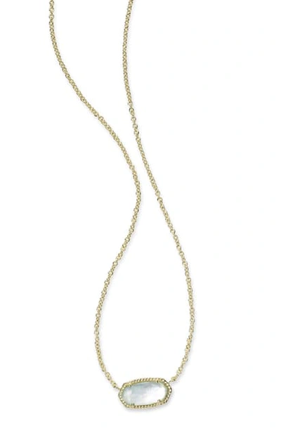 Shop Kendra Scott Elisa Birthstone Pendant Necklace In March/light Blue Illusion/gold
