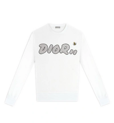 Pre-owned Kaws  X Dior Crewneck Sweatshirt White