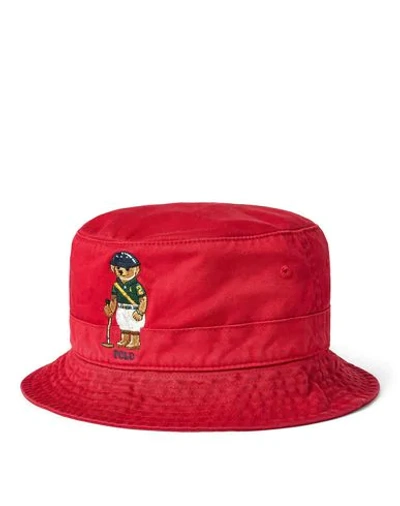 Polo Ralph Lauren Men's Polo Bear Chino Bucket Hat In Red | ModeSens