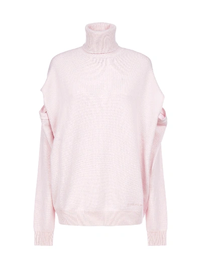 Shop Givenchy Cut-out Sleeves Cashmere Turtleneck In Light Pink