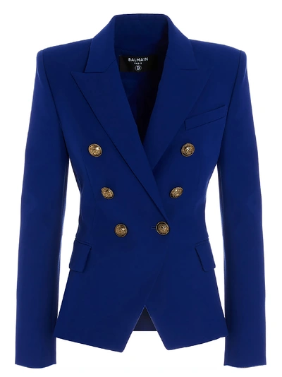 Shop Balmain Blazer In Blue