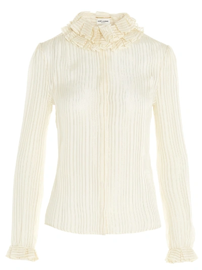 Shop Saint Laurent Blouse In White