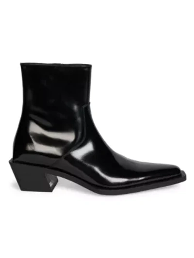 Shop Balenciaga Tiaga Patent Leather Boots In Black White