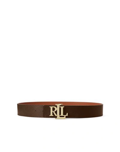 Shop Lauren Ralph Lauren Reversible Leather Belt Woman Belt Brown Size M Bovine Leather
