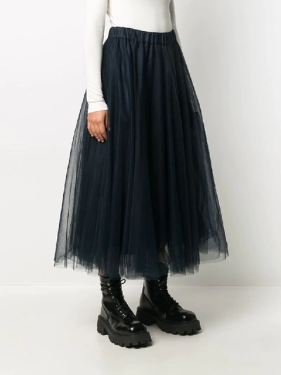 Shop P.a.r.o.s.h. Tutu Midi Dress In Blue