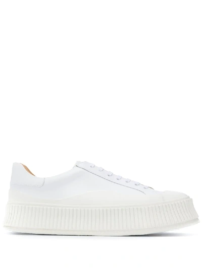 Shop Jil Sander Sneakers Mit Schnürung In White