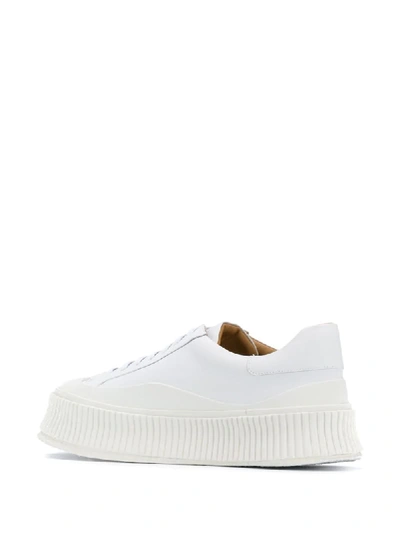 Shop Jil Sander Sneakers Mit Schnürung In White