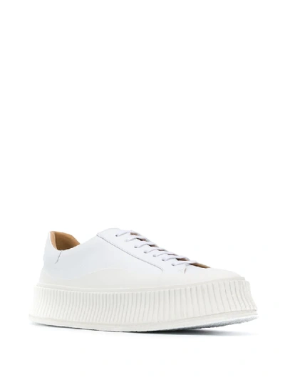 Shop Jil Sander Sneakers Mit Schnürung In White