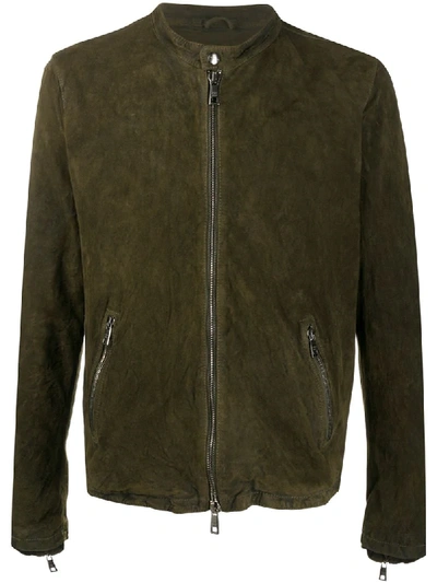 Shop Giorgio Brato Suede Bomber Jacket In Green