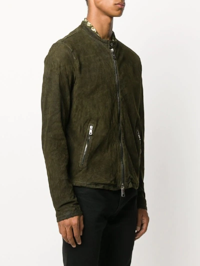 Shop Giorgio Brato Suede Bomber Jacket In Green