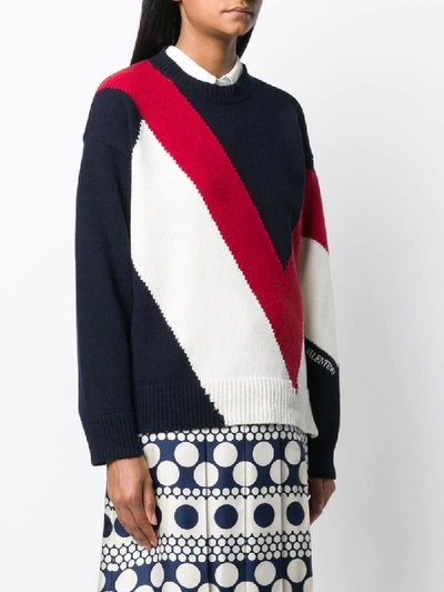 Shop Valentino Pullover Mit Logo In Blue