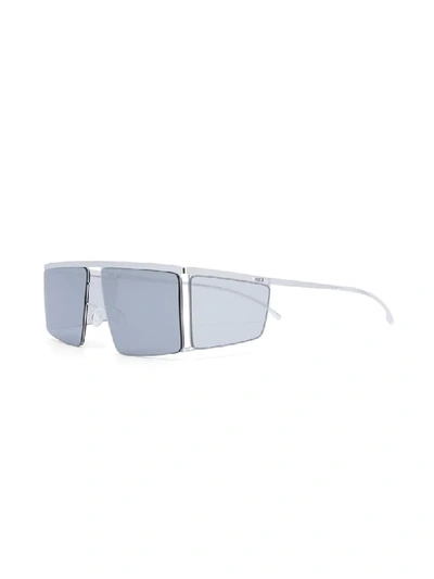 Shop Mykita Square Frame Sunglasses In Silver