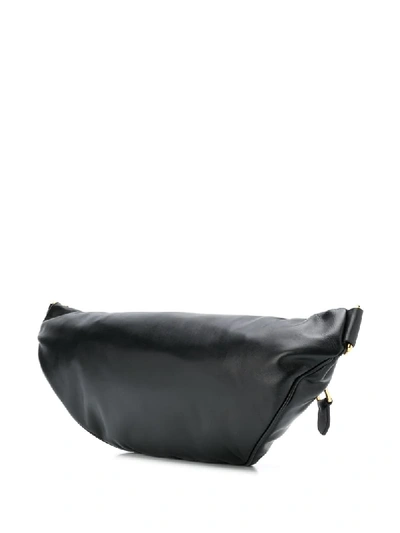 Shop Moschino Lettering Logo Plaque Belt Bag In Black