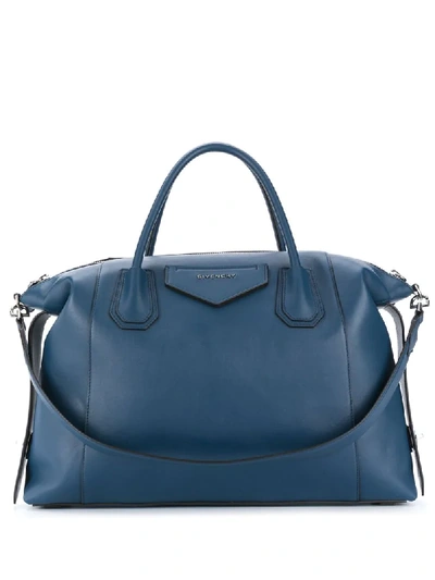 Shop Givenchy Medium Antigona Soft Tote Bag In Blue
