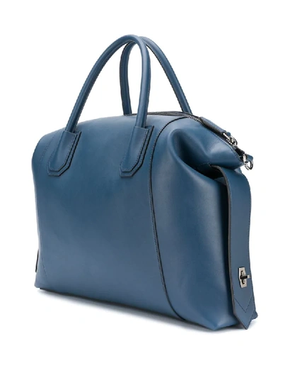 Shop Givenchy Medium Antigona Soft Tote Bag In Blue