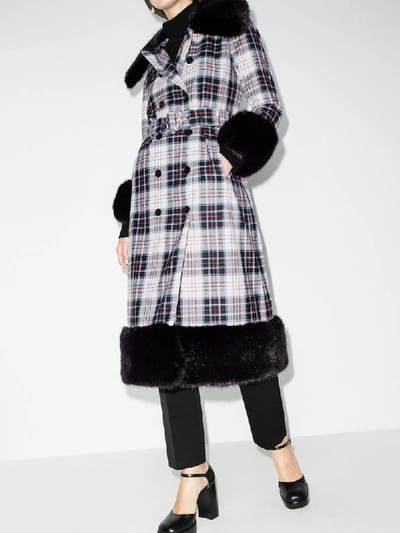 Shop Shrimps River Check Coat In Black