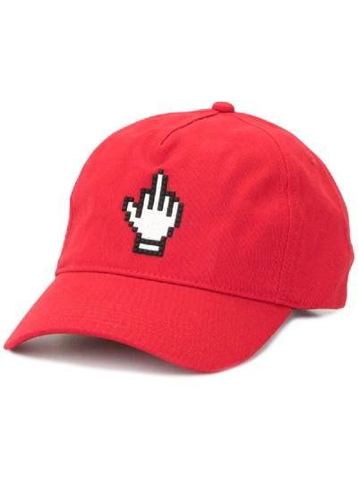 Shop Mostly Heard Rarely Seen 8-bit Middle Finger Baseball Cap In Red