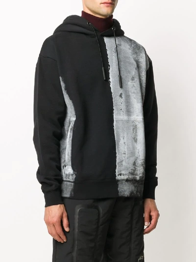 Shop A-cold-wall* Brushed Bleach-effect Cotton Hoodie In Black