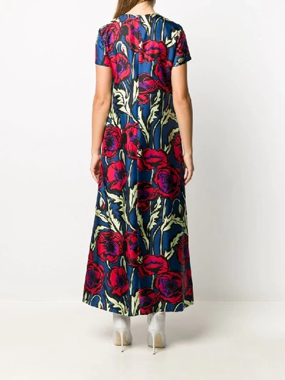 Shop La Doublej Floral-print Dress In Blue