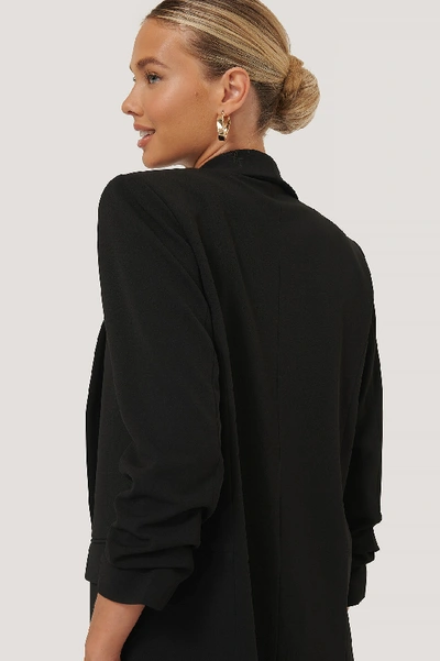 Shop Na-kd Classic Gathered Sleeve Blazer Black