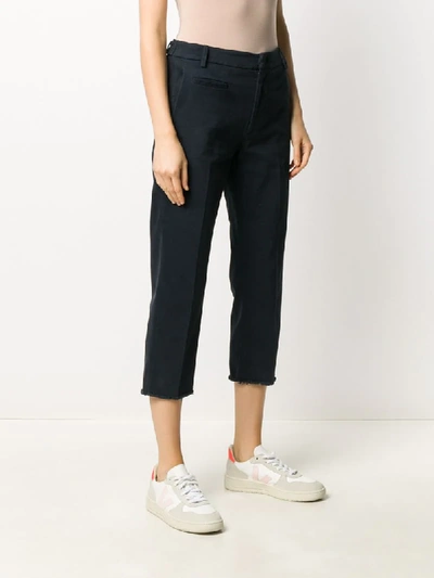 Shop Dondup Cropped Chinos In Blue