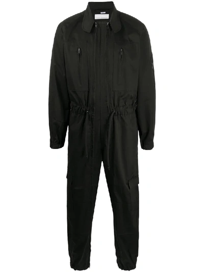 Shop Random Identities Cargo-pocket Utility Jumpsuit In Black
