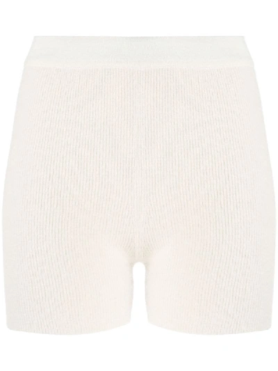 Shop Jacquemus Arancia Knitted Shorts In White