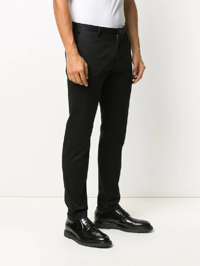 Shop Paul Smith Mid-rise Tapered Trousers In Black
