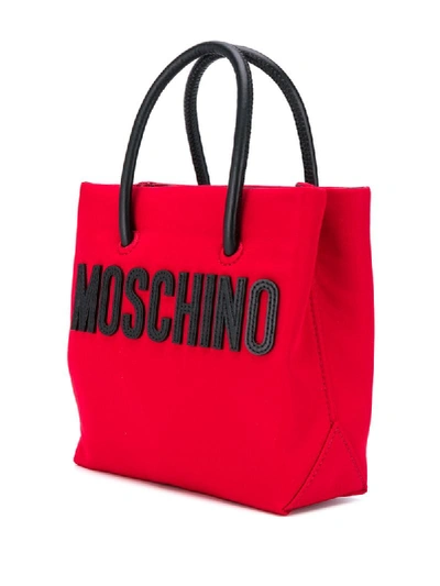 Shop Moschino Mini Teddy Bear Tote In Red