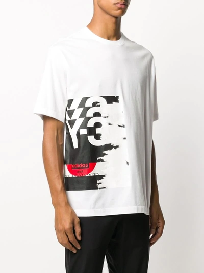 Shop Y-3 Graphic Logo Print T-shirt In White